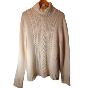 Joe Fresh Lambswool Cream Turtleneck Long Sleeved Straight Sweater